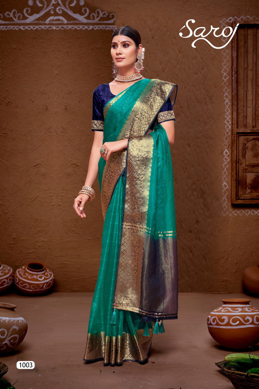 Saroj Rang Mala Organza Sequence Designer Sarees
